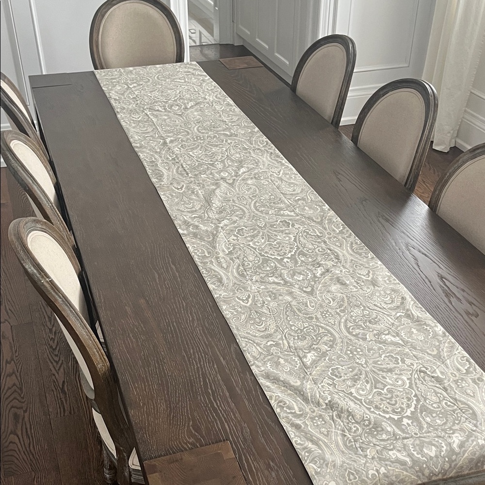 Pottery Barn Linen & Cotton Paisley Dining Room Table Runner